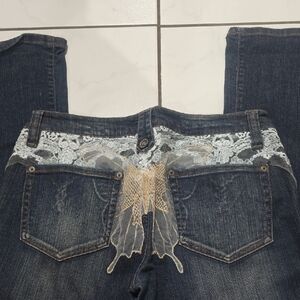 Women's Lace Embellished Jeans